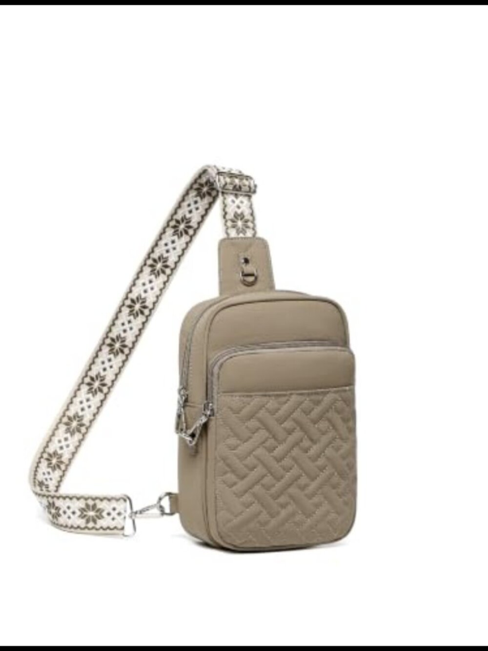 Quilted Nylon Sling Crossbody Bag RFID Anti-Theft Travel Purse